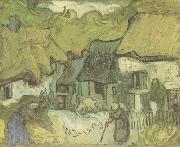 Vincent Van Gogh Thatched Cottages in jorgus (nn04) oil painting on canvas